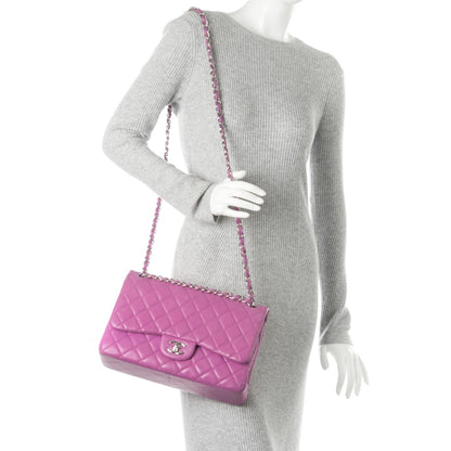 Chanel Lambskin Quilted Jumbo Double Flap Light Purple 3 of 10