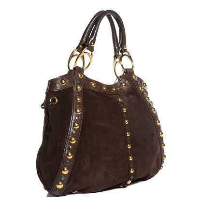 Gucci Suede Fringe Medium Babouska Tote Dark Brown 3 of 8
