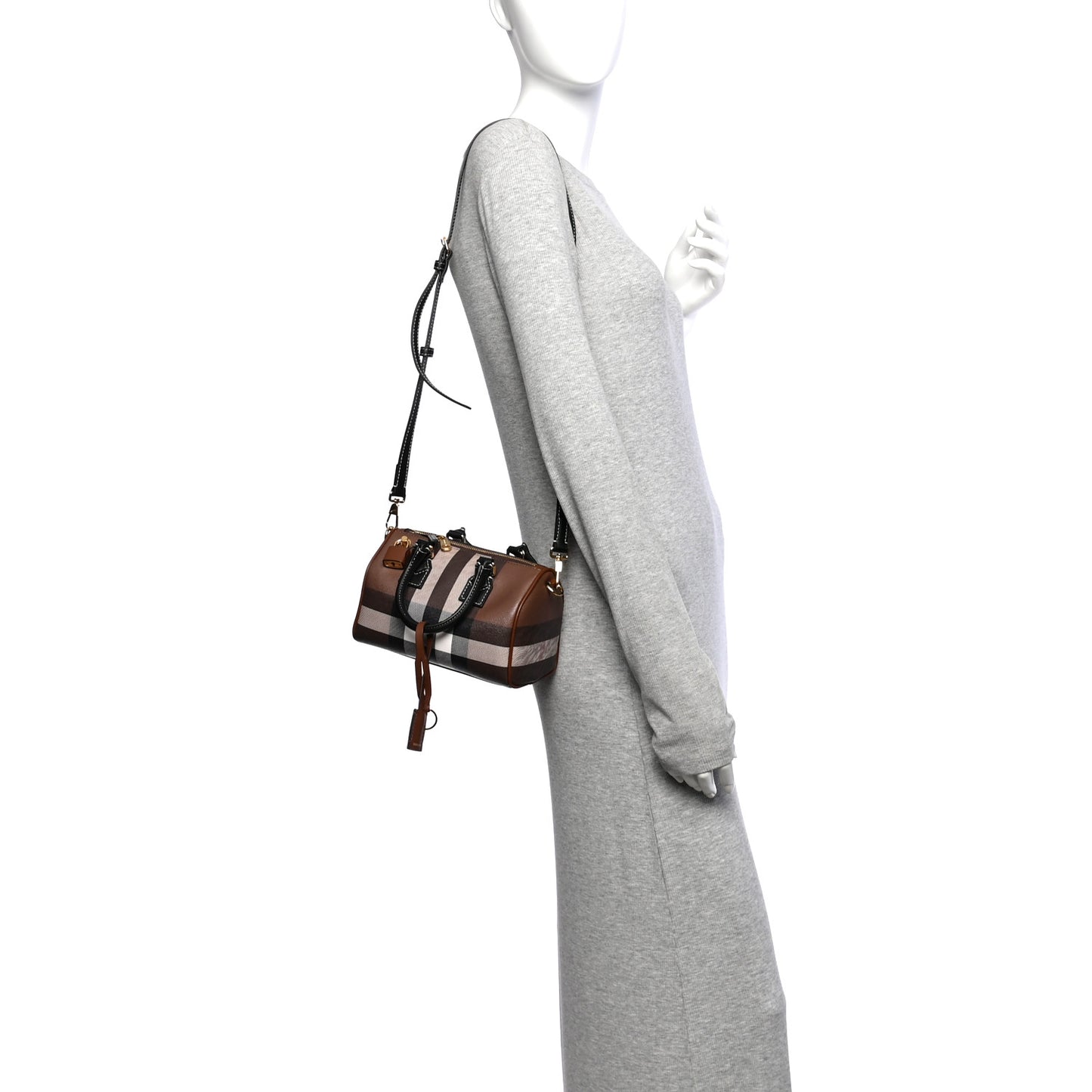 E-canvas Check Mini Bowling Bag Dark Birch Brown