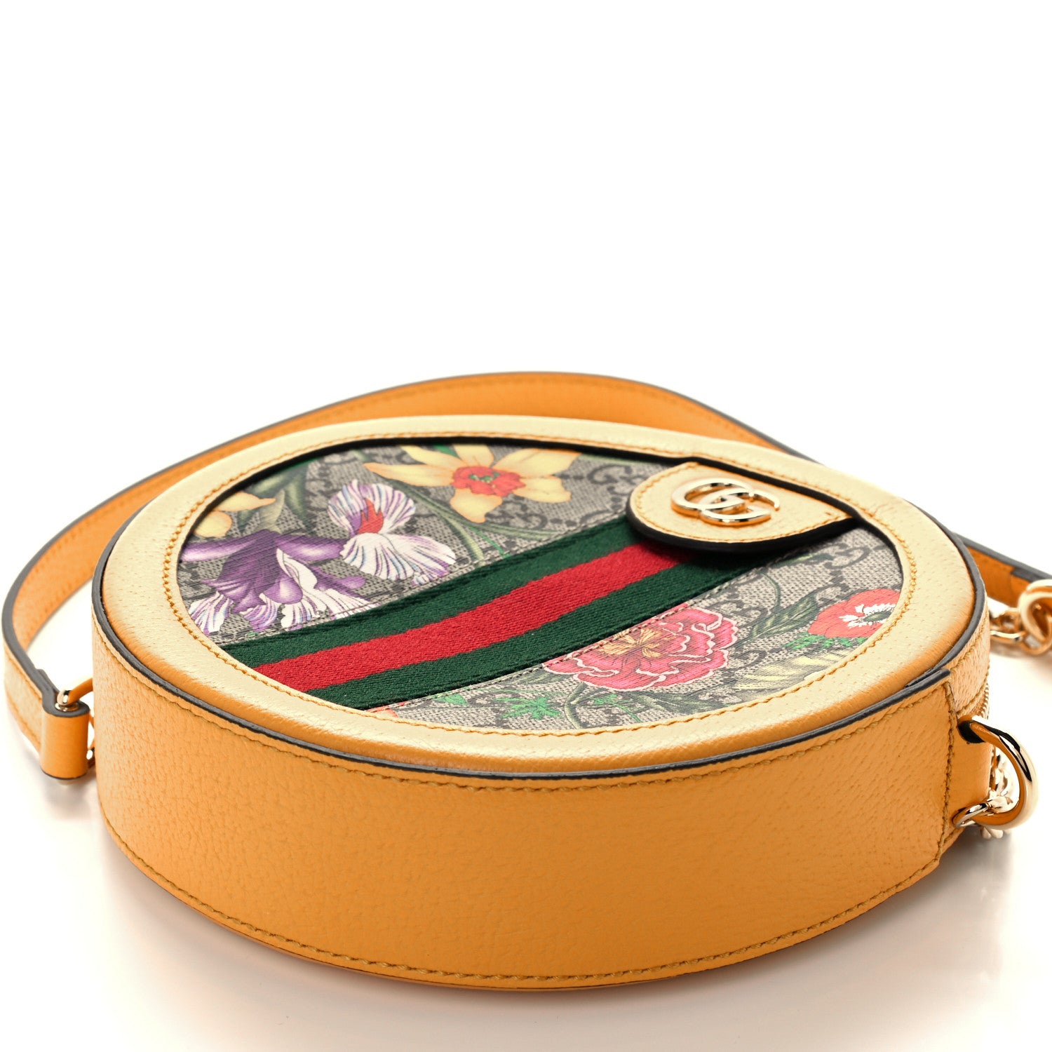 Gucci GG Supreme Monogram Flora Web Mini Ophidia Round Shoulder Bag Beige Multicolor Crop 11 of 11