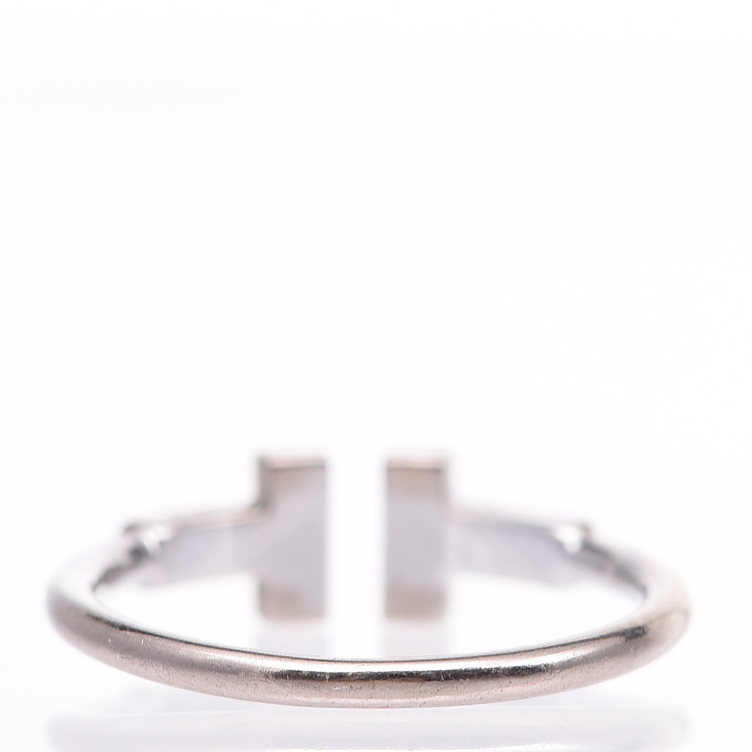 Tiffany 18K White Gold Diamond T Wire Ring 53 6.5 4 of 5