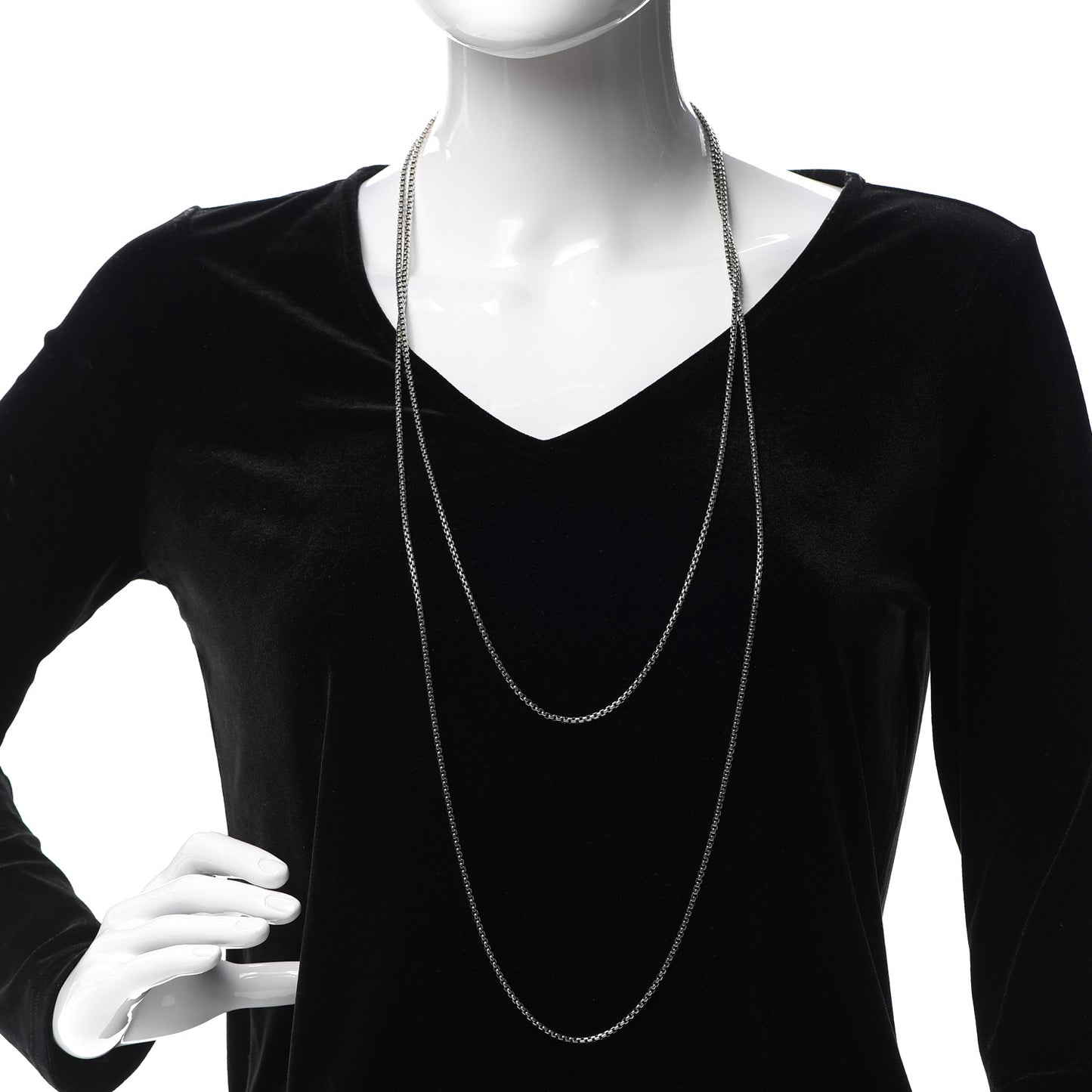 Sterling Silver 14K Yellow Gold 2.7mm Box Chain Necklace 72"