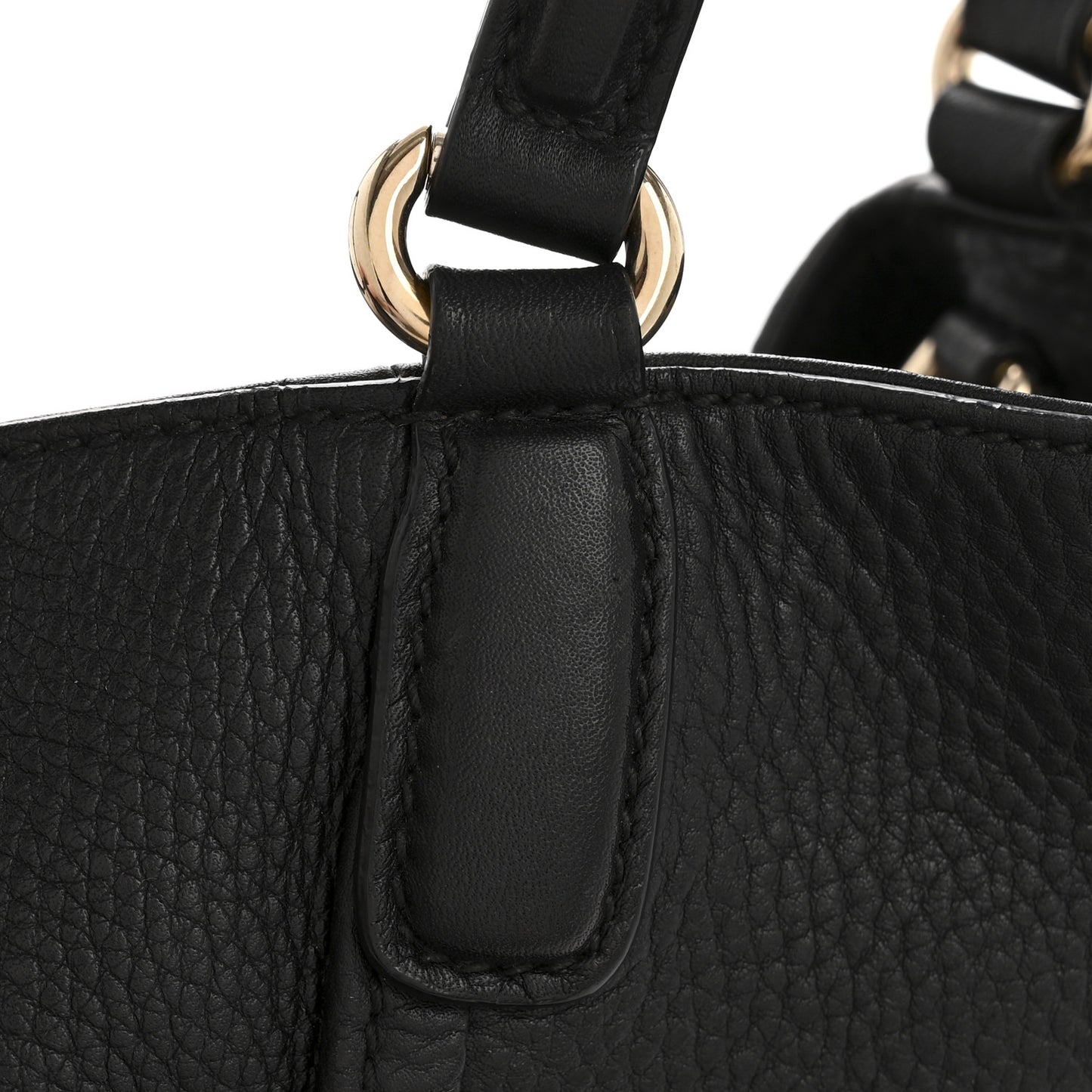 Pebbled Calfskin Small Soho Shoulder Bag Black