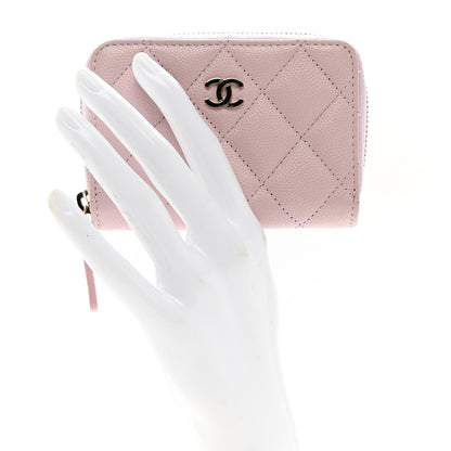 Chanel Caviar Quilted Zip Coin Purse Light Pink 2 of 7