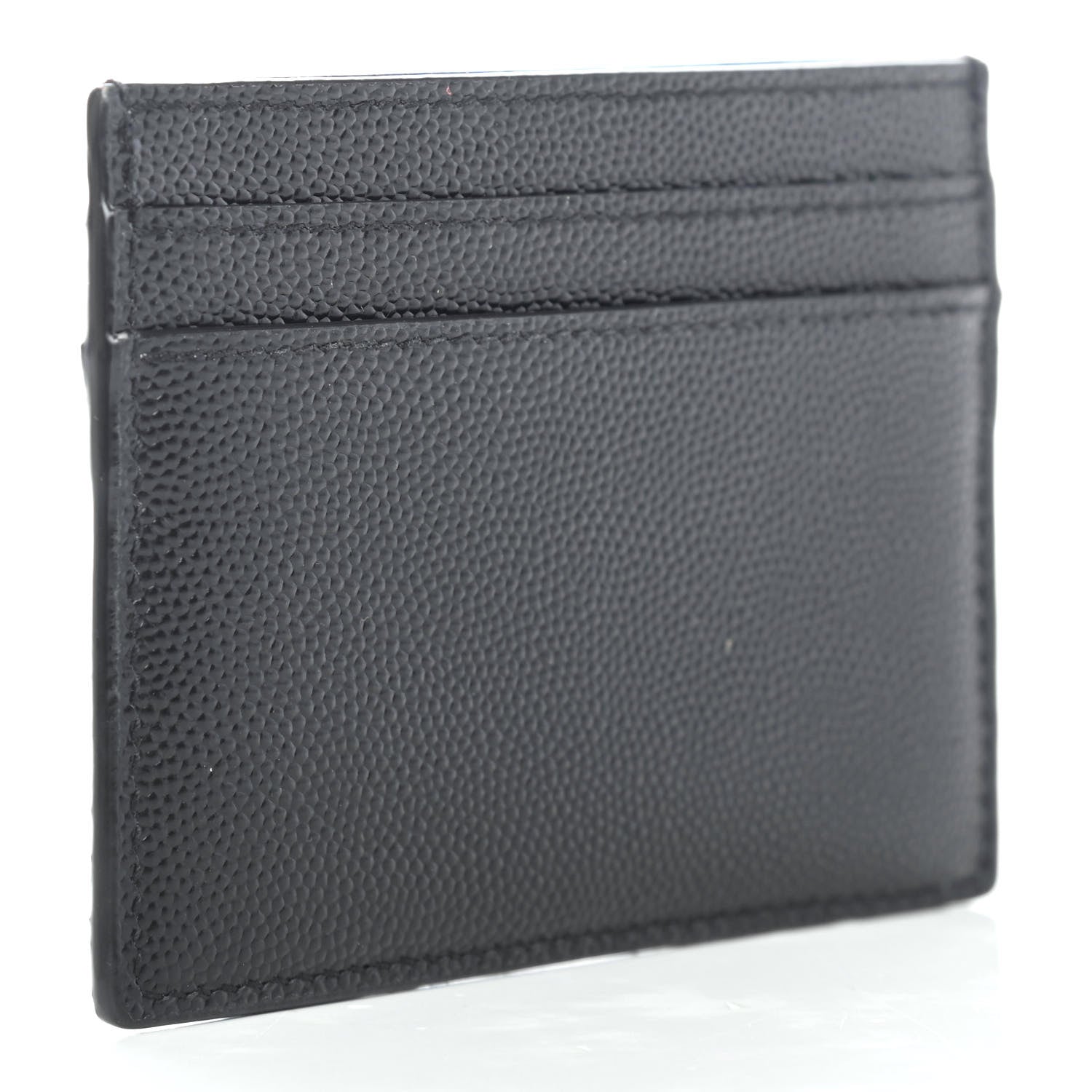 Saint Laurent Grain De Poudre Monogram Credit Card Case Black 2 of 4
