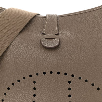 Hermes Taurillon Clemence Evelyne III GM Etoupe 8 of 12