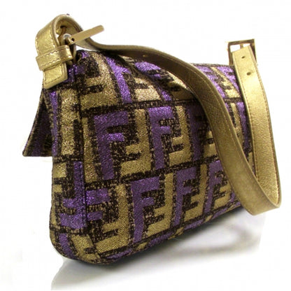 Fendi Canvas FF Baguette Gold/Purple 3 of 14