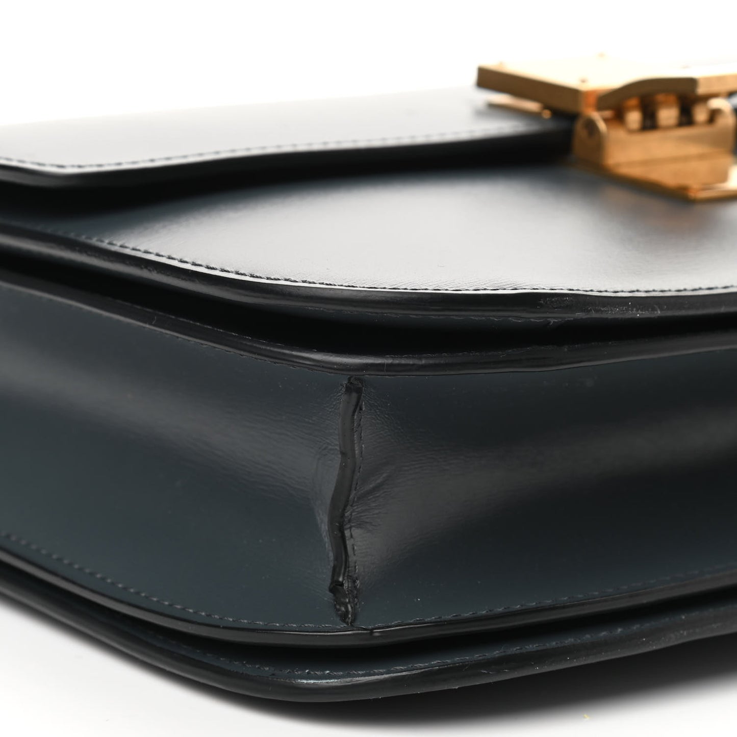 Box Calfskin Medium Classic Box Flap Bag Slate