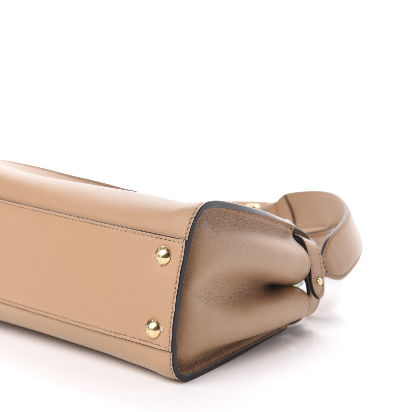 Vitello Seta Nabuk Pequin Mini Peekaboo Iconic Satchel Cuoio Tobacco Moro