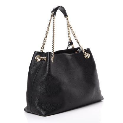 Gucci Pebbled Calfskin Medium Soho Chain Shoulder Bag Black 2 of 9