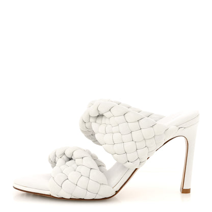 Bottega Veneta Nappa Twisted Padded Intrecciato Curve Slide Sandals 36 Optic White 1 of 12