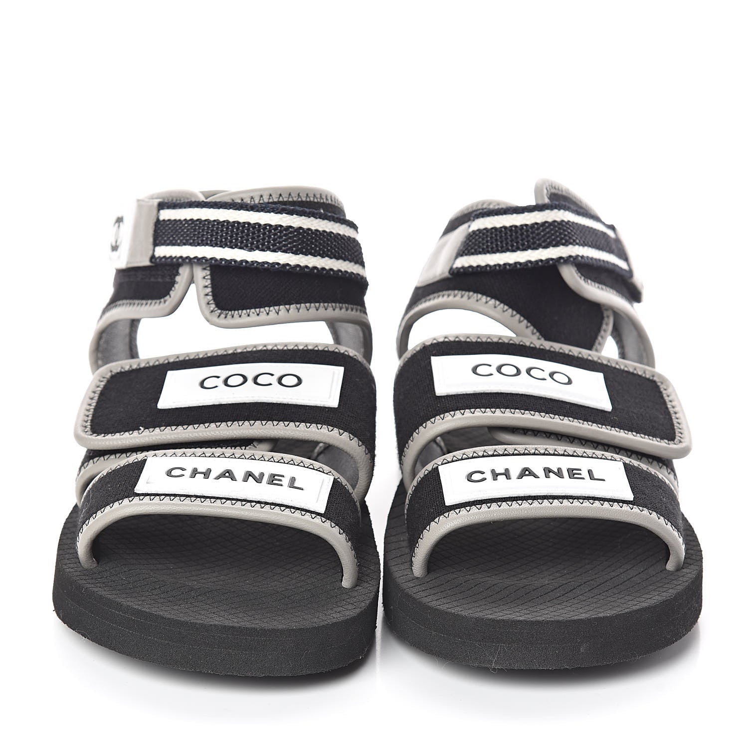 Chanel Lambskin Jersey Coco Sandals 39 Black 2 of 7