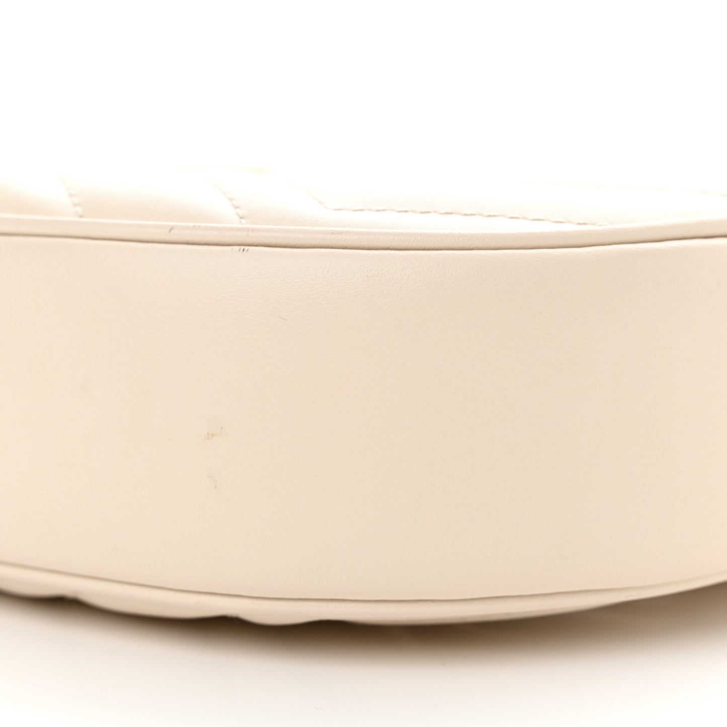 Calfskin Matelasse Chevron Mini GG Marmont Half Moon Hobo Mystic White