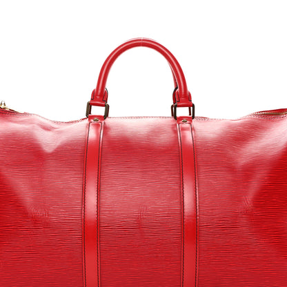 Louis Vuitton Epi Keepall 55 Castillan Red 7 of 16