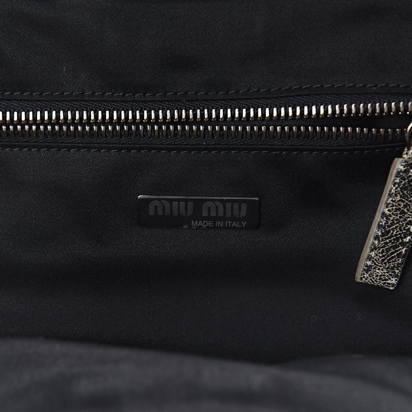 Calfskin Craquele Frame Shoulder Bag Black