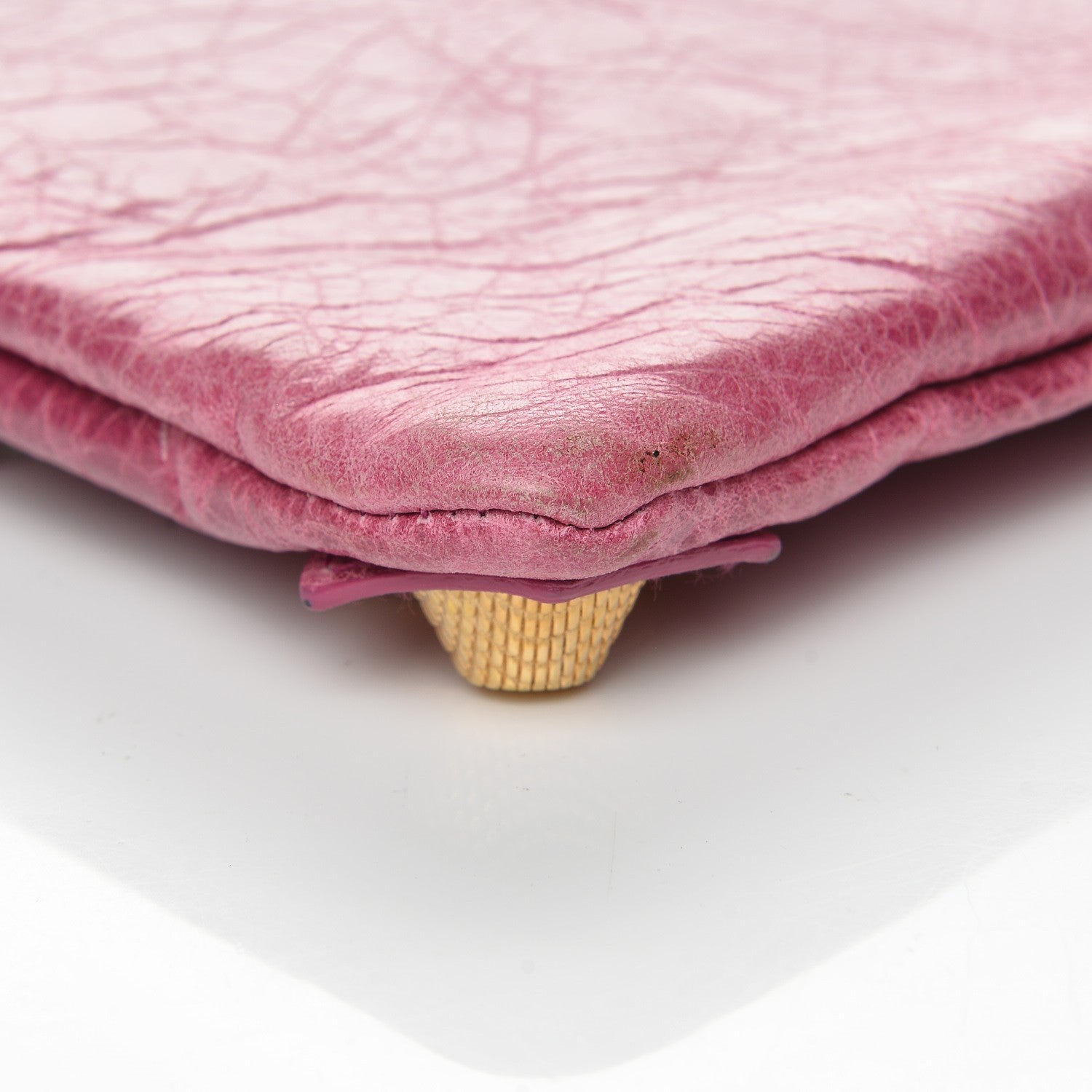 Balenciaga Agneau Giant 21 Gold Hardware Envelope Clutch Magenta 9 of 11