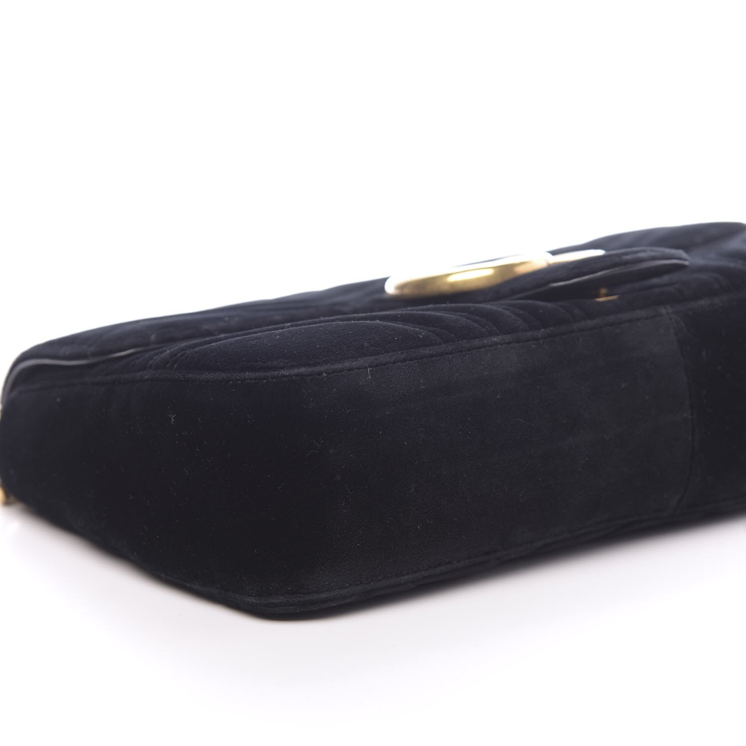 Gucci Velvet Matelasse Medium GG Marmont Shoulder Bag Black 8 of 10