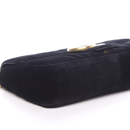 Gucci Velvet Matelasse Medium GG Marmont Shoulder Bag Black 8 of 10