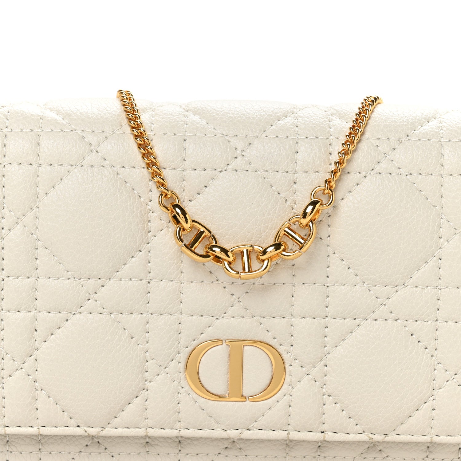 Christian Dior Supple Calfskin Caro Pouch with Chain Latte 8 of 11