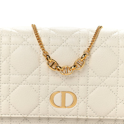 Christian Dior Supple Calfskin Caro Pouch with Chain Latte 8 of 11