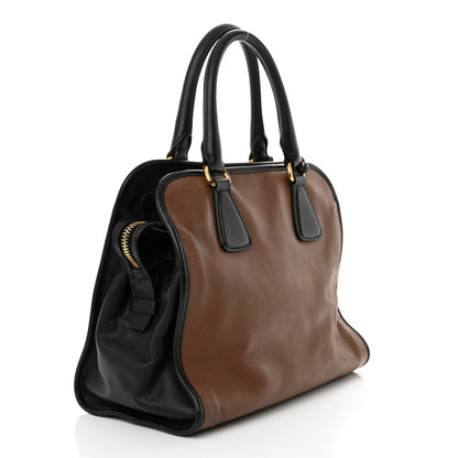 Prada Saffiano Soft Bi-Color Tote Palissandro Black 3 of 13