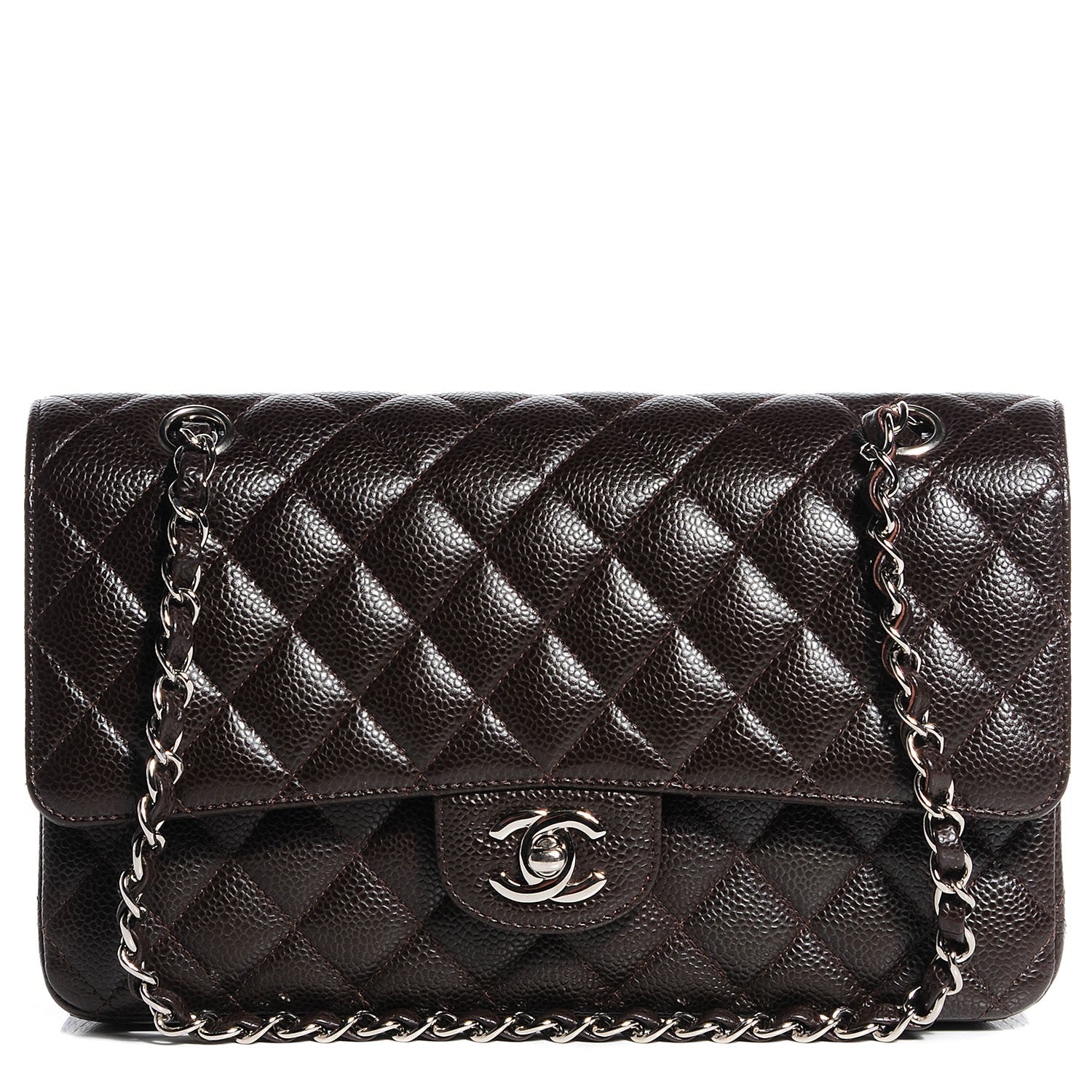 Chanel Caviar Quilted Medium Double Flap Brown 1 of 8