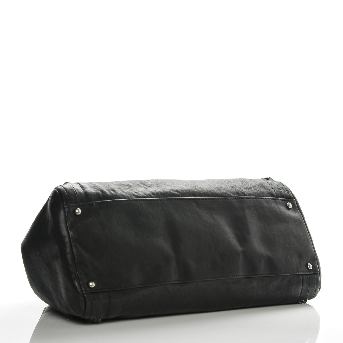 Glazed Caviar East West Modern Chain Tote Black