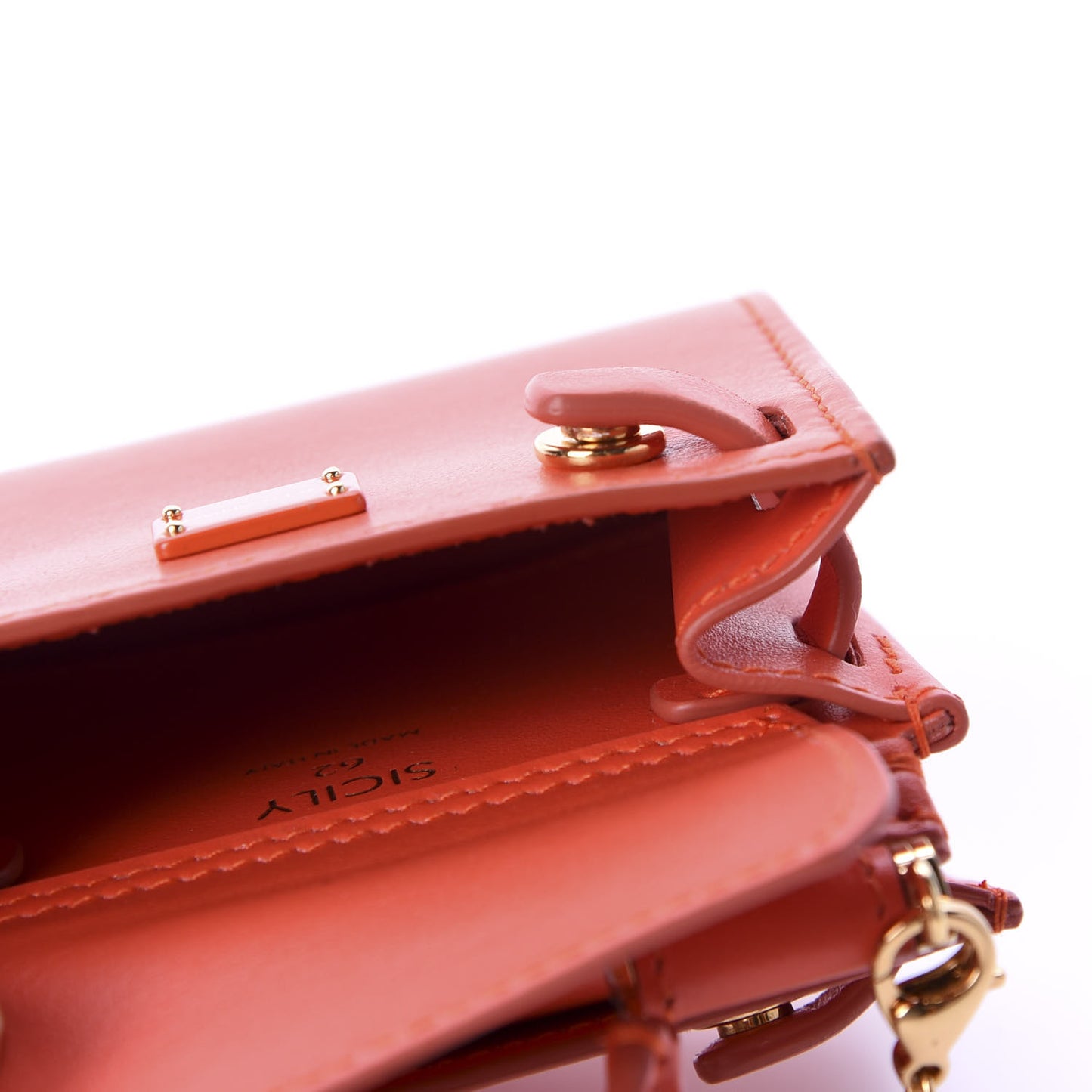 Calfskin Micro Miss Sicily 62 Satchel Orange