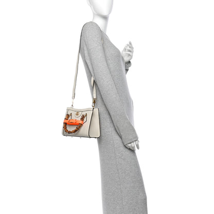 Gucci Wonka Grain Calfskin Mini Diana Tote Bag Mystic White Orange Fluo 2 of 10