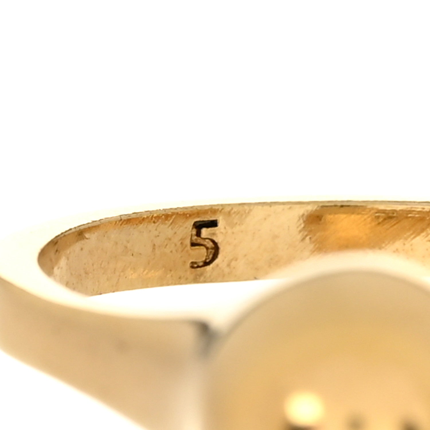 Saint Laurent Brass Cassandre Pearl Ball Ring 49 5 Gold White 4 of 4
