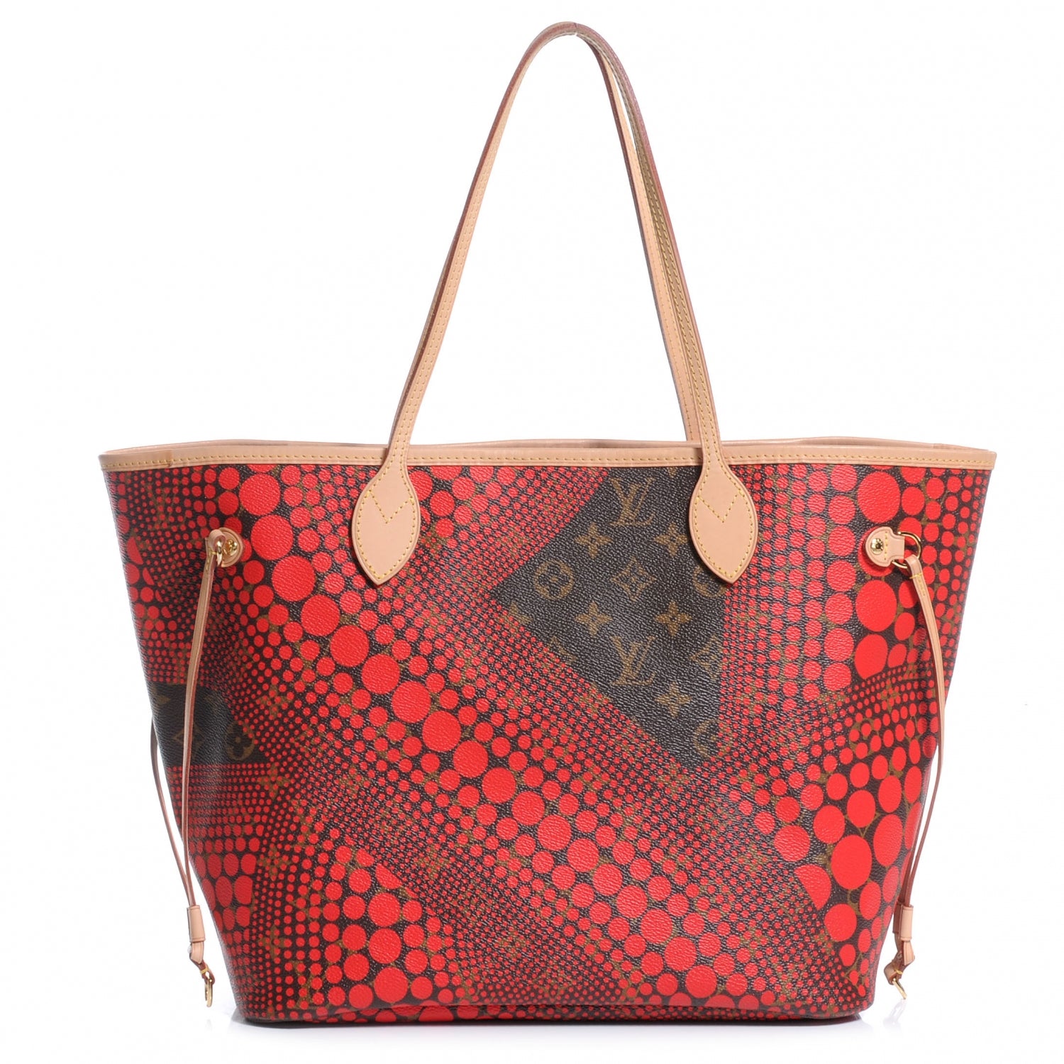 Louis Vuitton Monogram Kusama Waves Neverfull MM Red 1 of 8