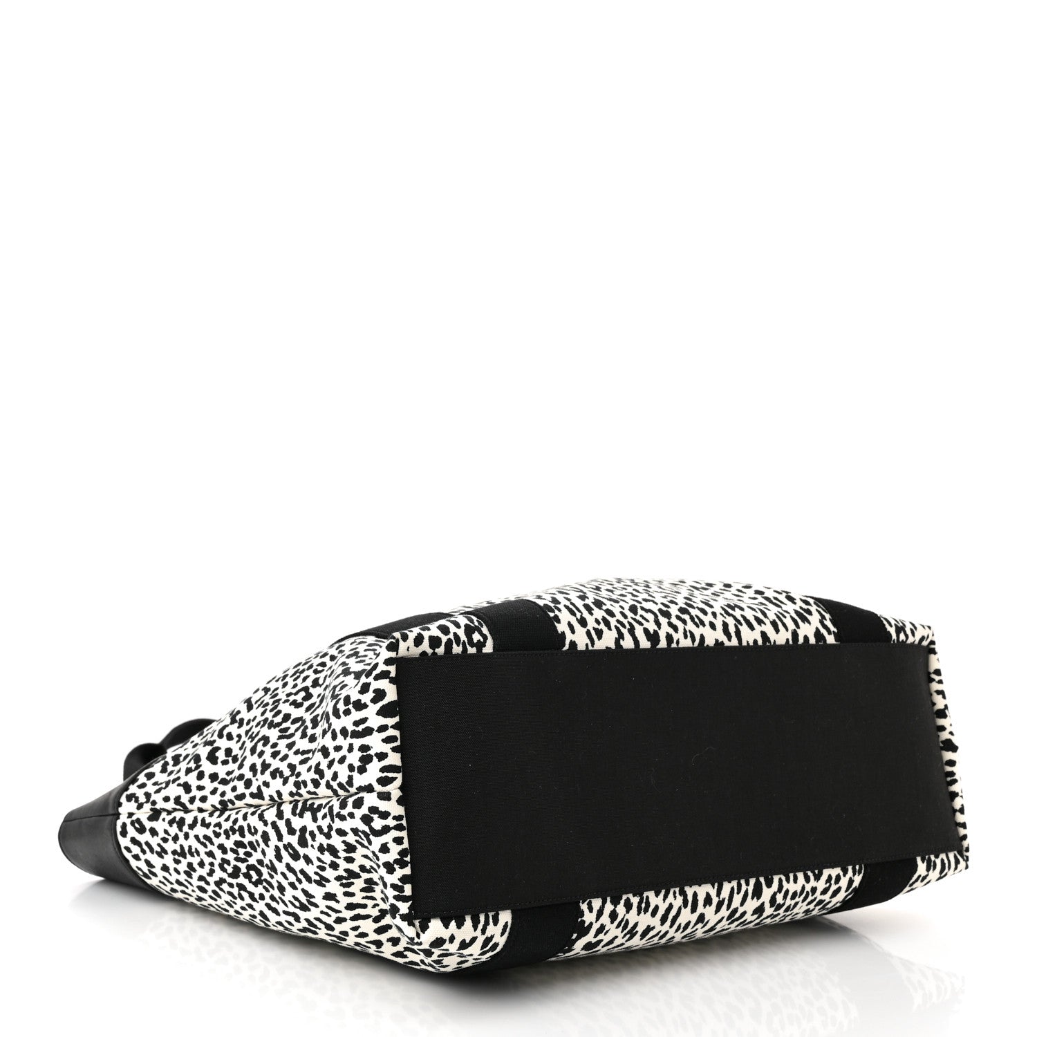 Saint Laurent Canvas Leopard Olona Tote Black White 4 of 10
