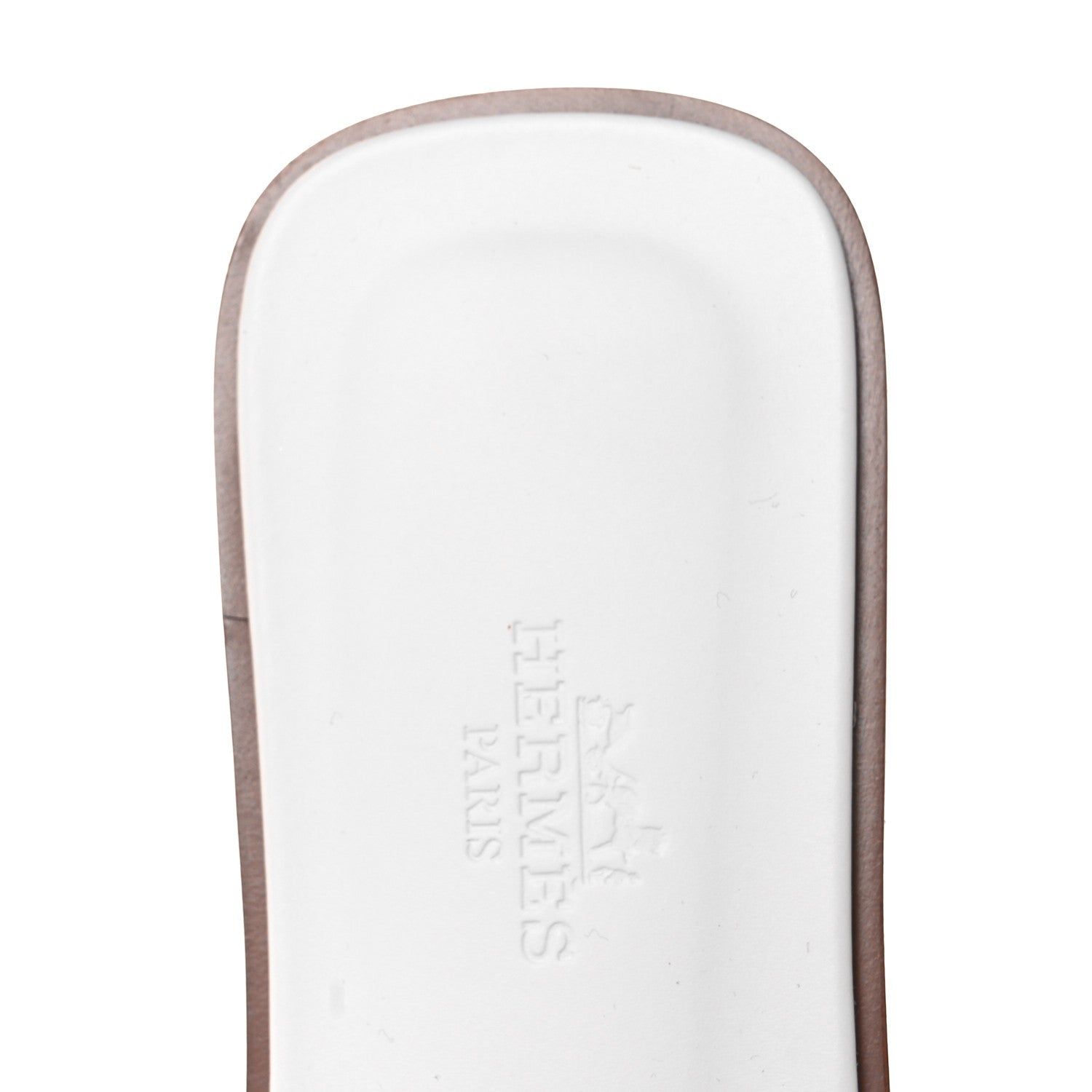 Hermes Box Calfskin Oran Sandals 37.5 White 7 of 9