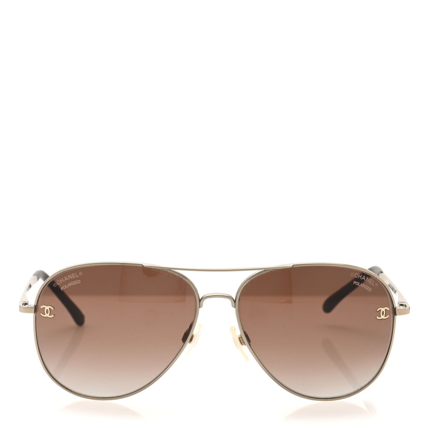 Metal Polarized CC Aviator Sunglasses 4189-T-Q Silver