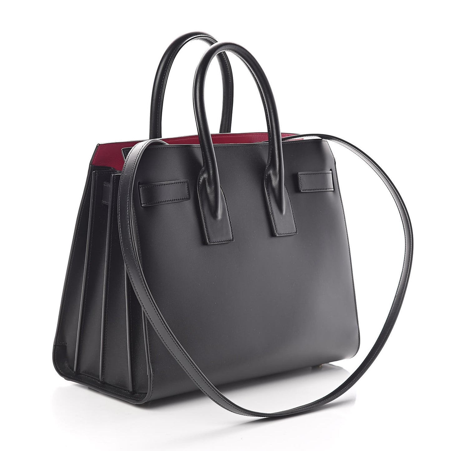 Calfskin Small Sac De Jour Black Fuchsia