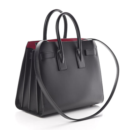 Saint Laurent Calfskin Small Sac De Jour Black Fuchsia 3 of 8