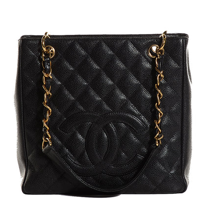 Chanel Caviar Quilted Petit Shopping Tote PST Black 1 of 8