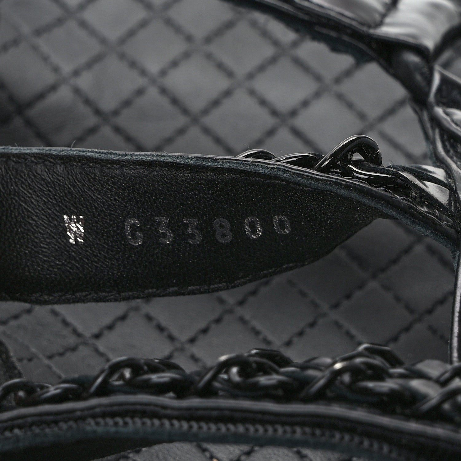 Chanel Laminated Goatskin Chain Sandals 40 Black 8 of 9