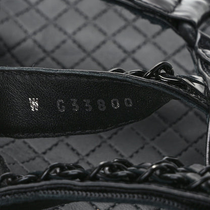 Chanel Laminated Goatskin Chain Sandals 40 Black 8 of 9