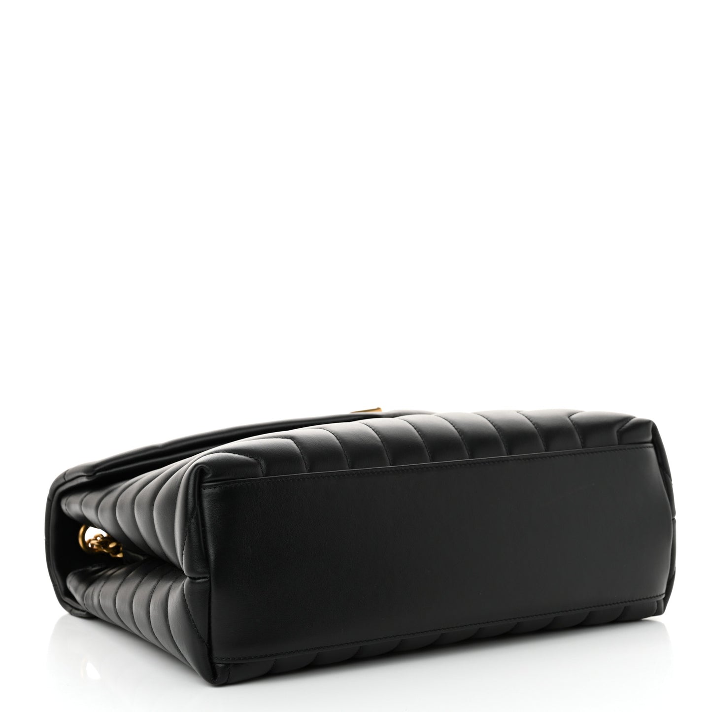 Calfskin Y Quilted Monogram Medium Loulou Chain Satchel Black