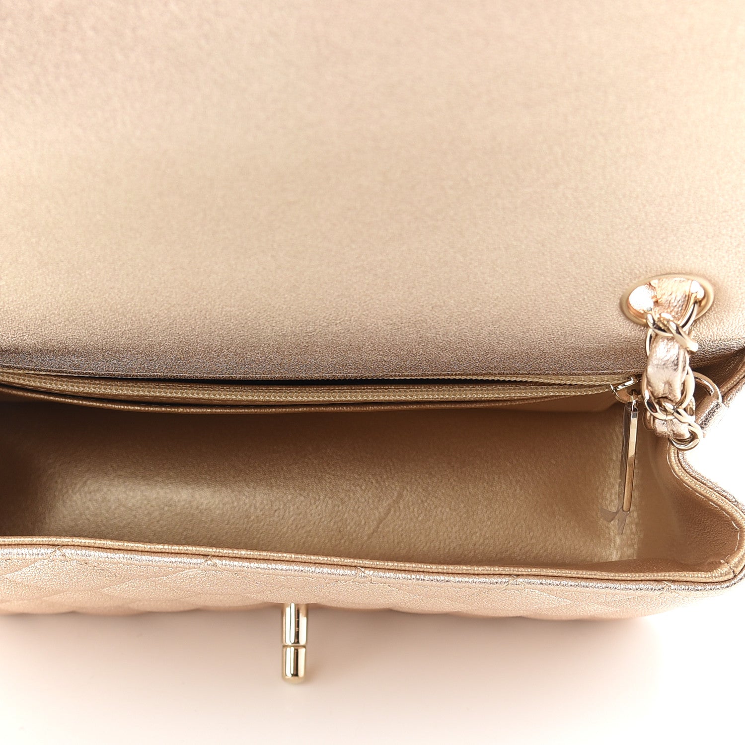 Chanel Metallic Lambskin Quilted Mini Rectangular Flap Gold 4 of 9