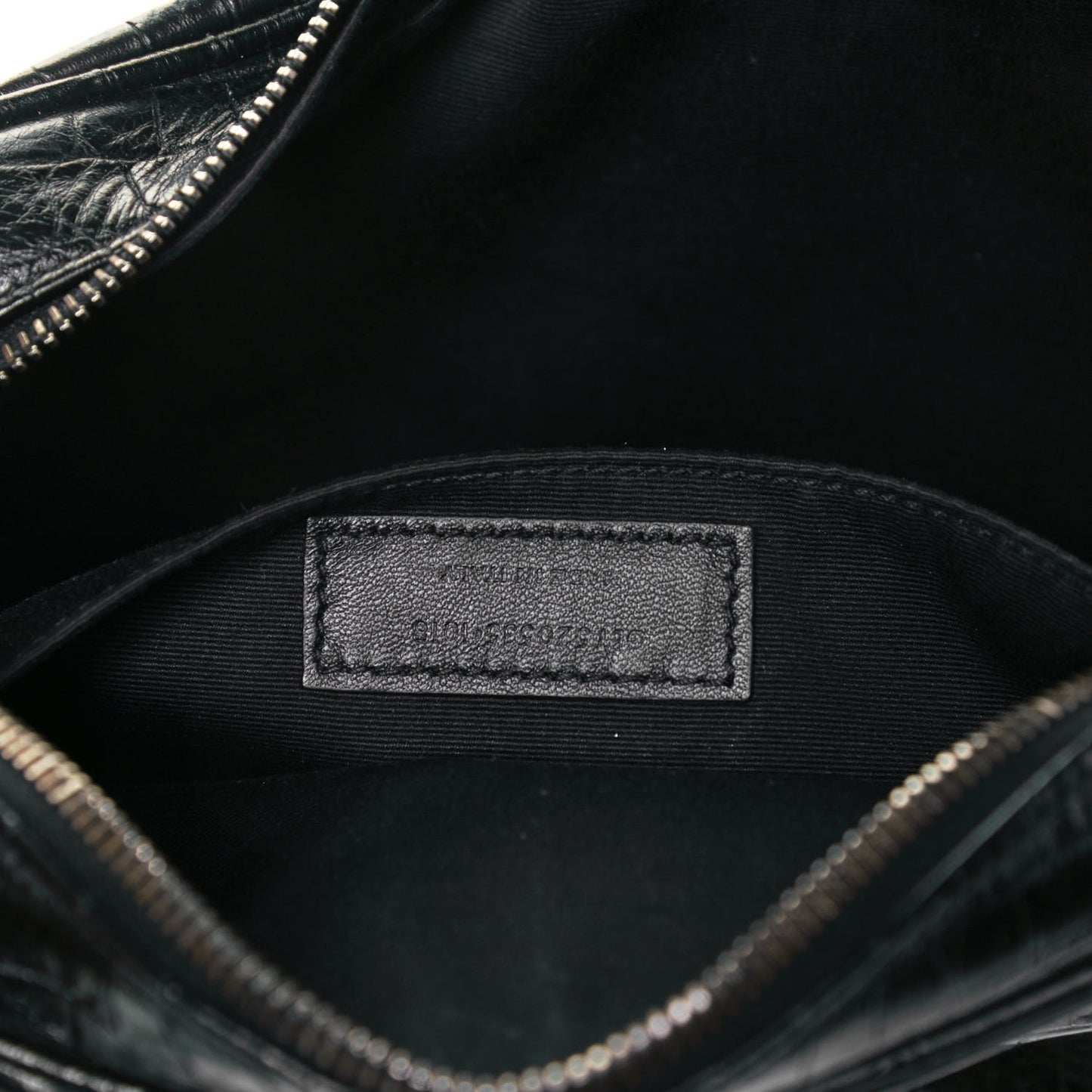 Calfskin Crocodile Embossed Monogram Lou Camera Bag Black