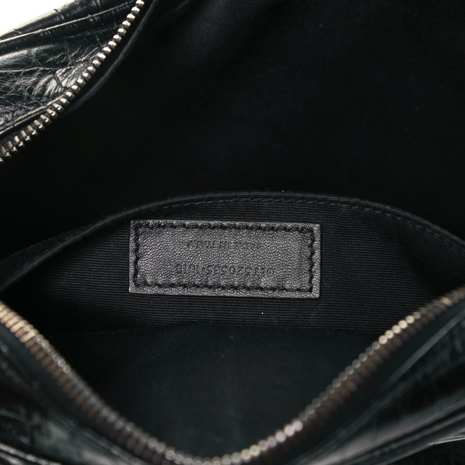 Saint Laurent Calfskin Crocodile Embossed Monogram Lou Camera Bag Black 7 of 9