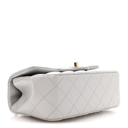 Chanel Lambskin Quilted Mini Top Handle Rectangular Flap Grey 4 of 11