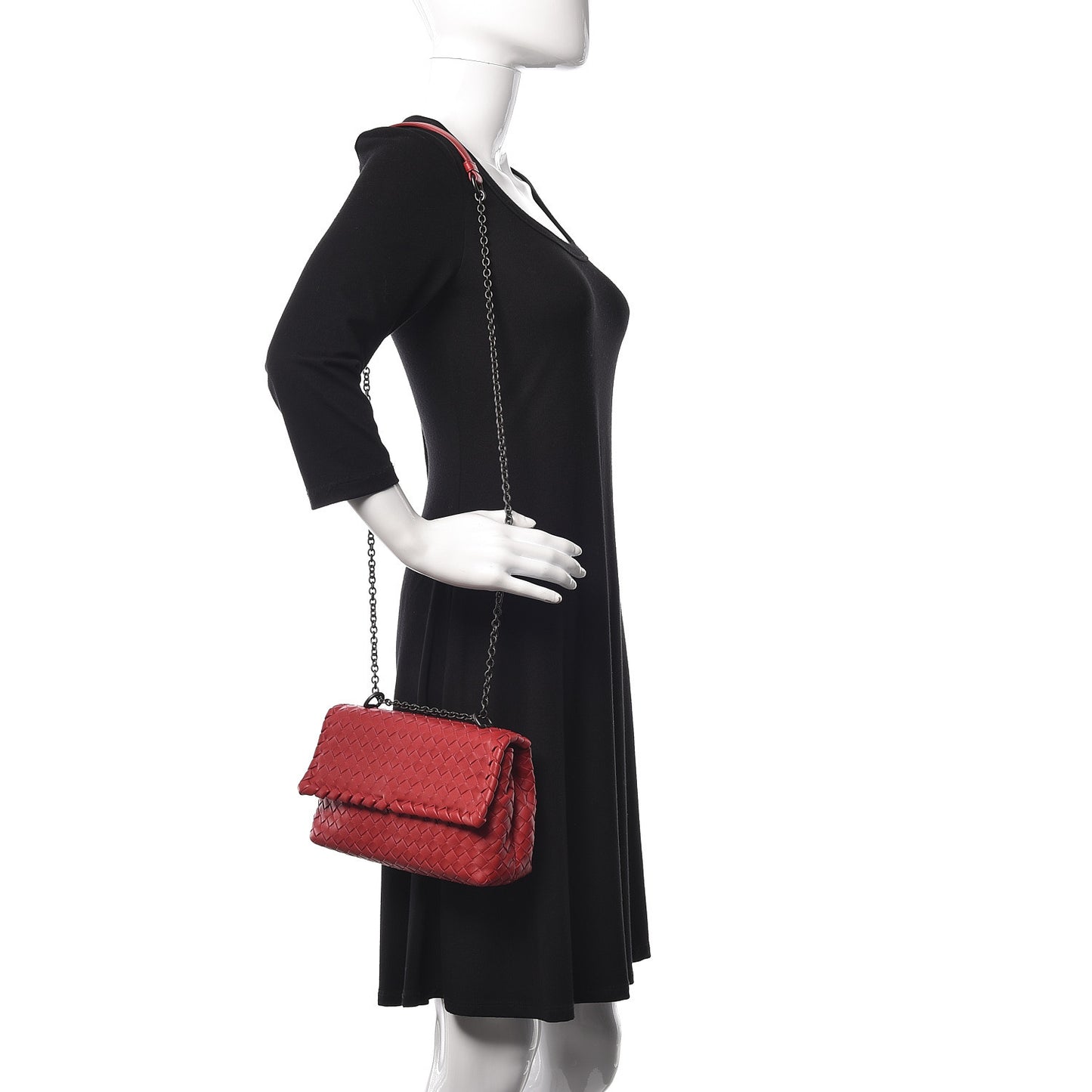 Nappa Intrecciato Baby Olimpia Shoulder Bag Vesuvio
