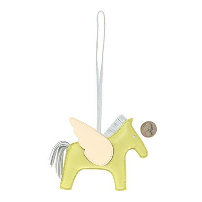 Hermes Milo Lambskin Grigri Rodeo Pegase Horse Bag Charm GM Jaune Bourgeon Bleu Brume Nata 2 of 6