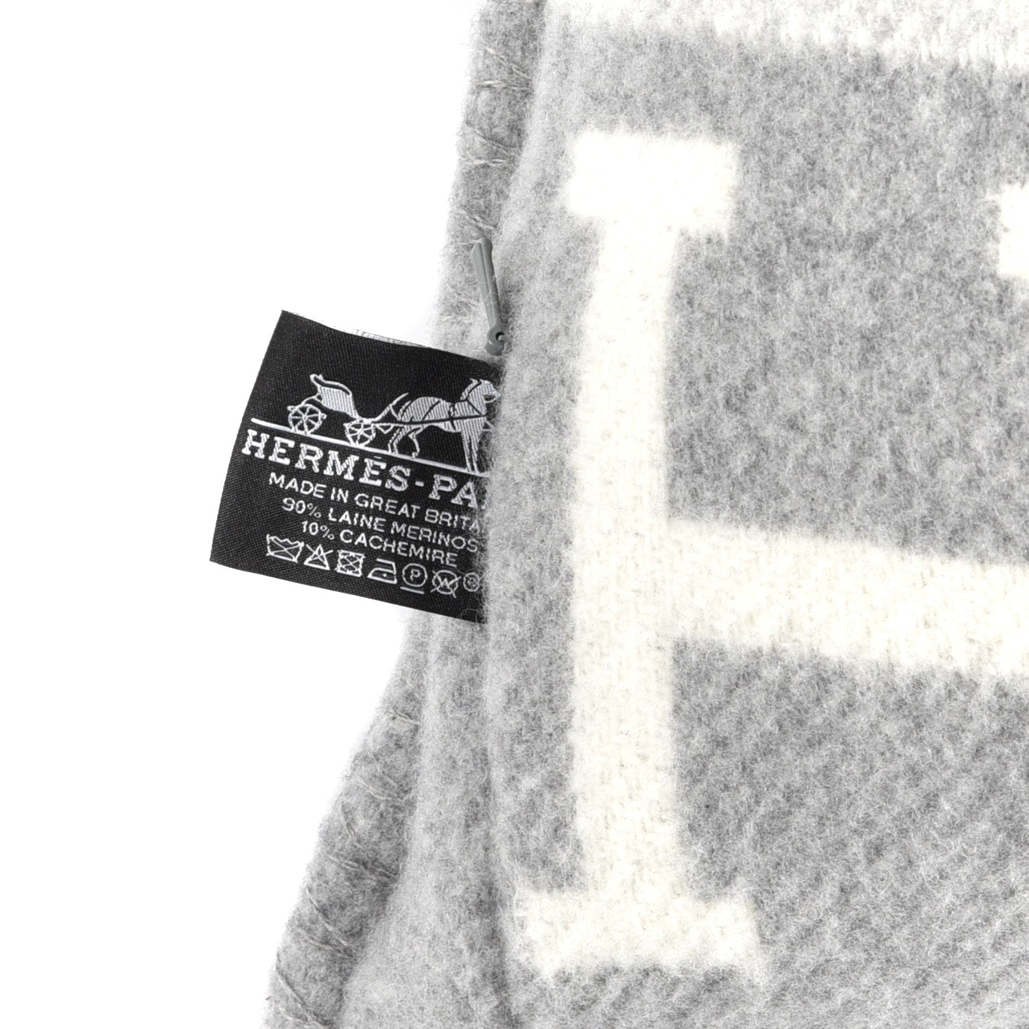 Hermes Wool Cashmere Avalon III Pillow PM Ecru Gris Clair 3 of 3
