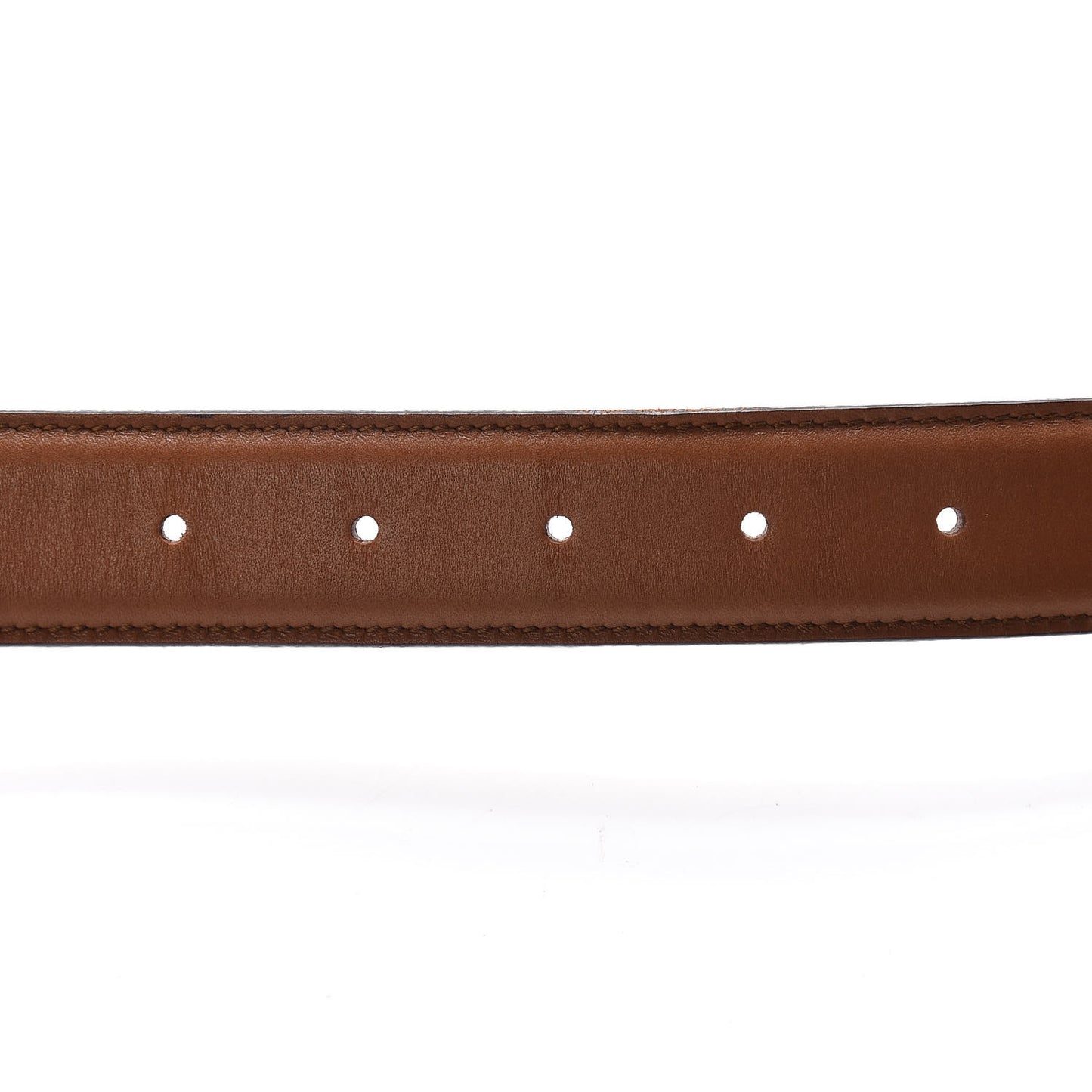 Calfskin Trademark Logo Belt 105 42 Brown