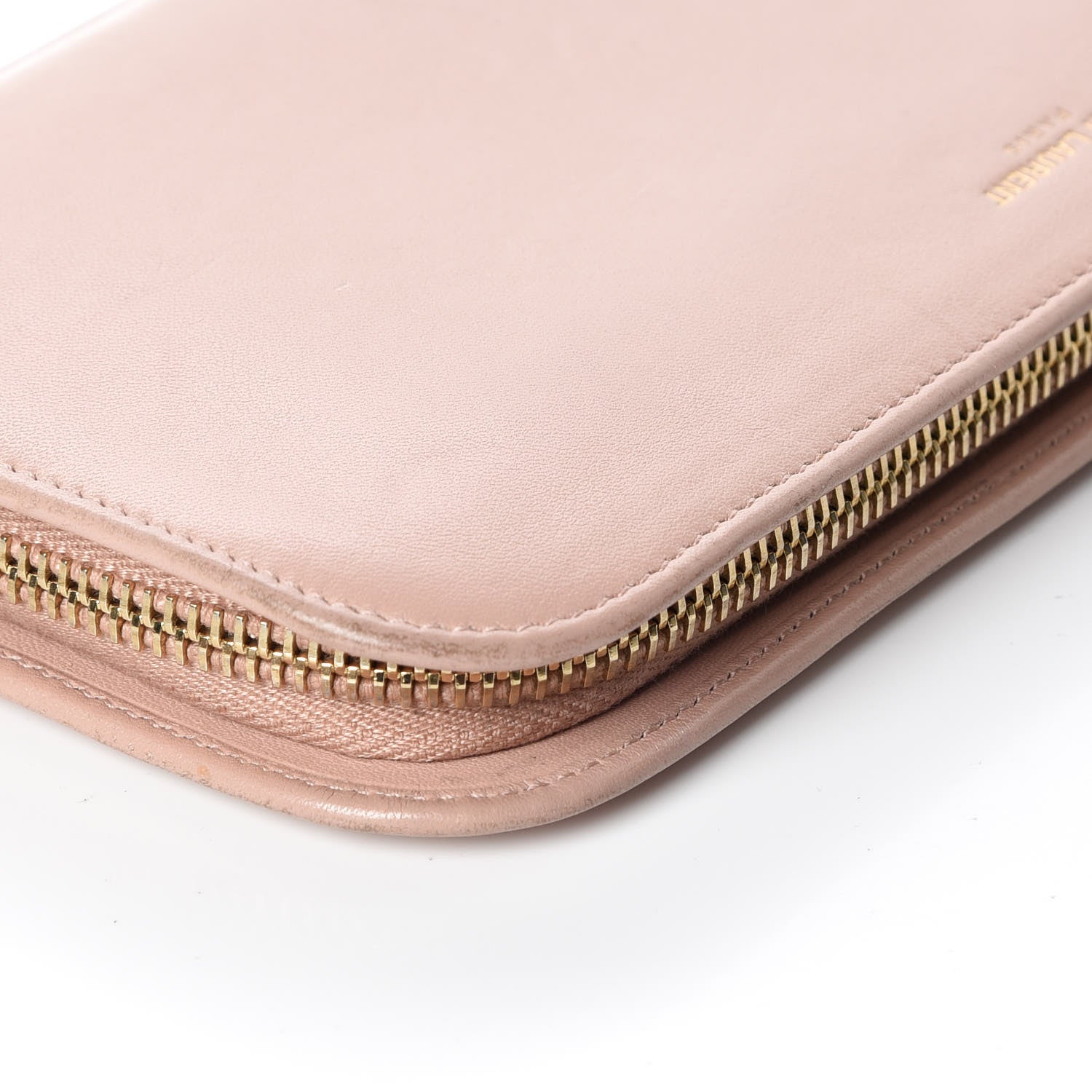 Saint Laurent Calfskin Classic Zip Around Wallet Pink 9 of 18