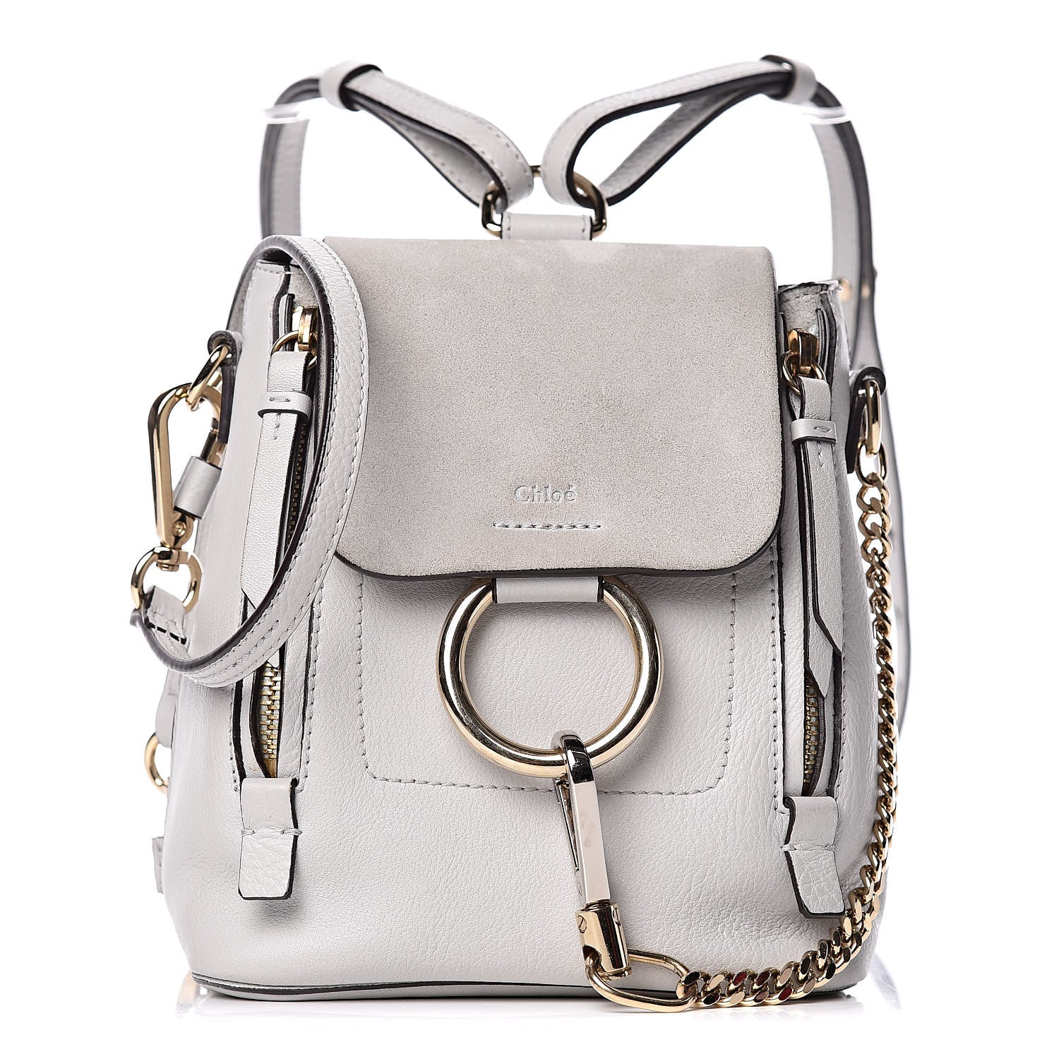 Chloe Suede Calfskin Mini Faye Backpack Airy Grey 1 of 11